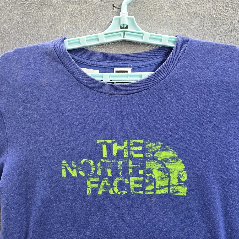 The North Face Men Shirt M Blue Logo Short Sleeve READ